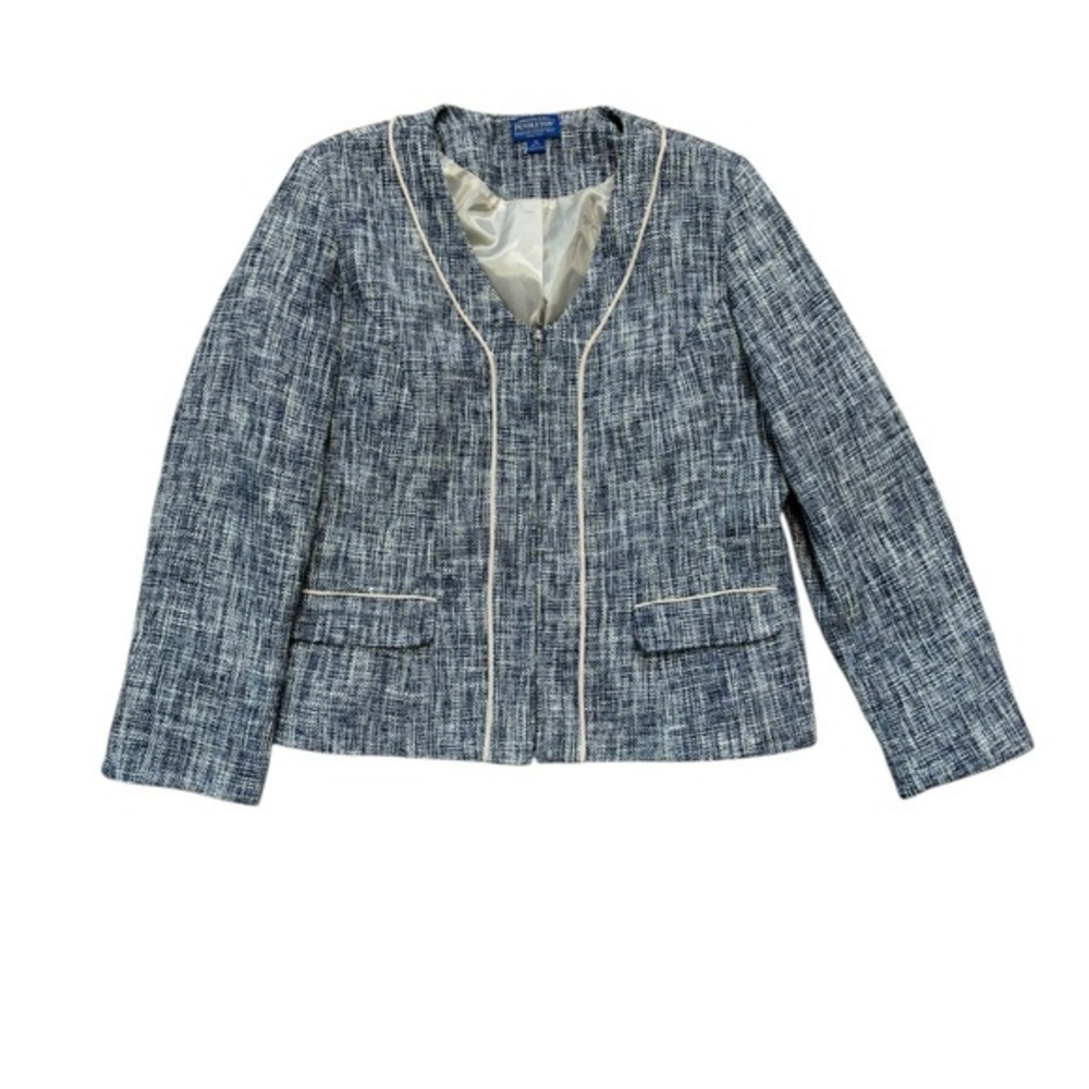 Pendleton Navy and Cream Tweed Jacket Size 14 P